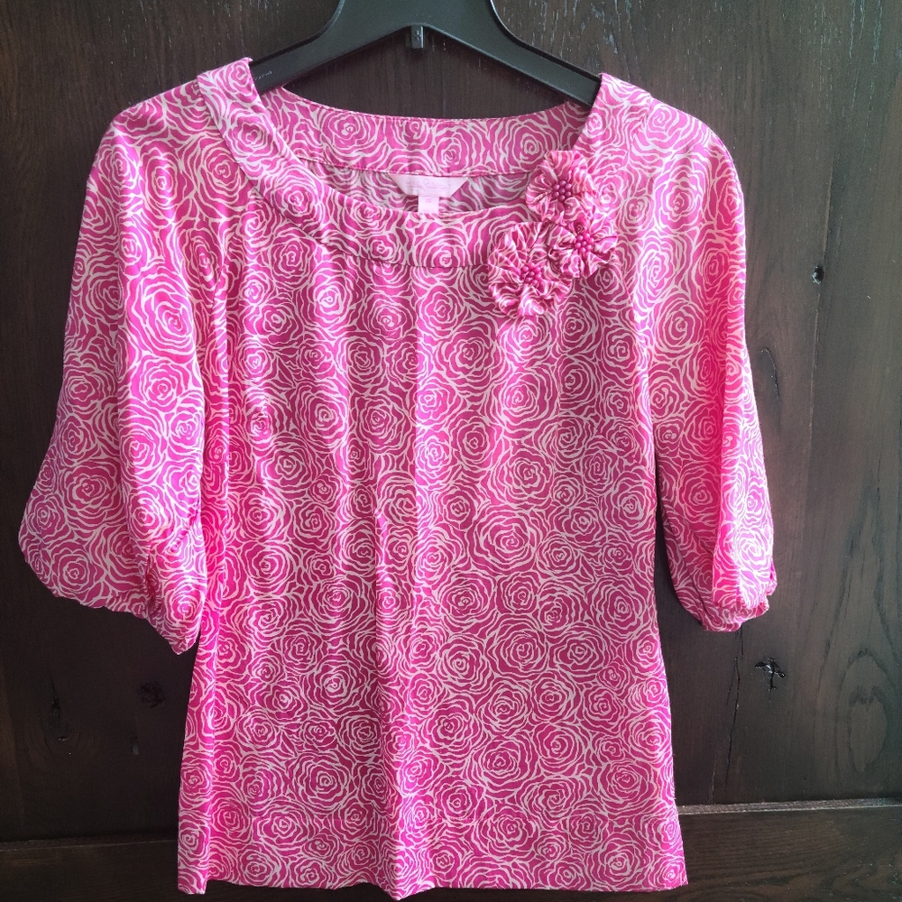 Lilly Pulitzer XS Bubble Sleeve Top